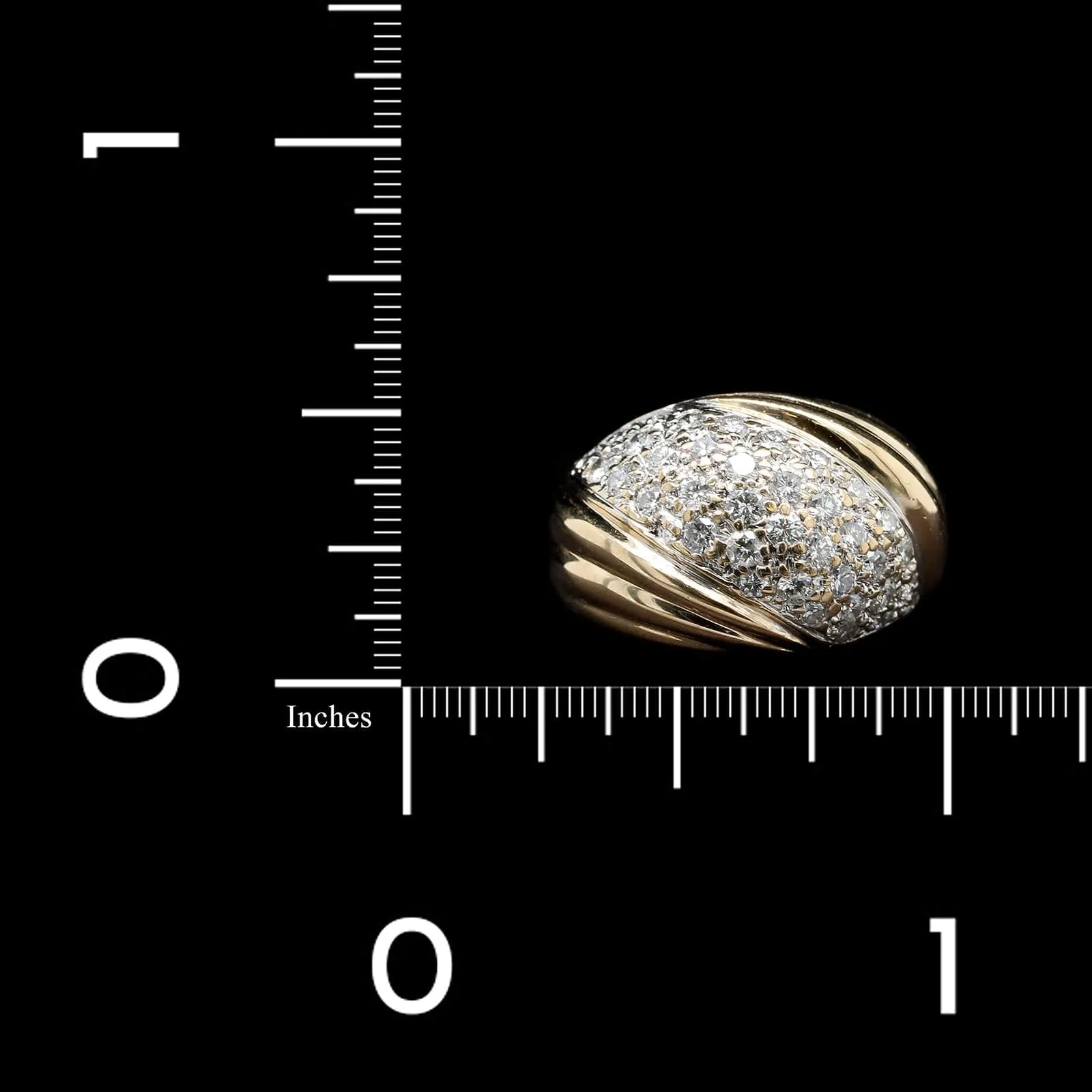 14K Two-tone Gold Estate Diamond Dome Ring