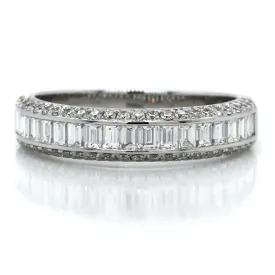 14K White Gold Baguette Diamond Band