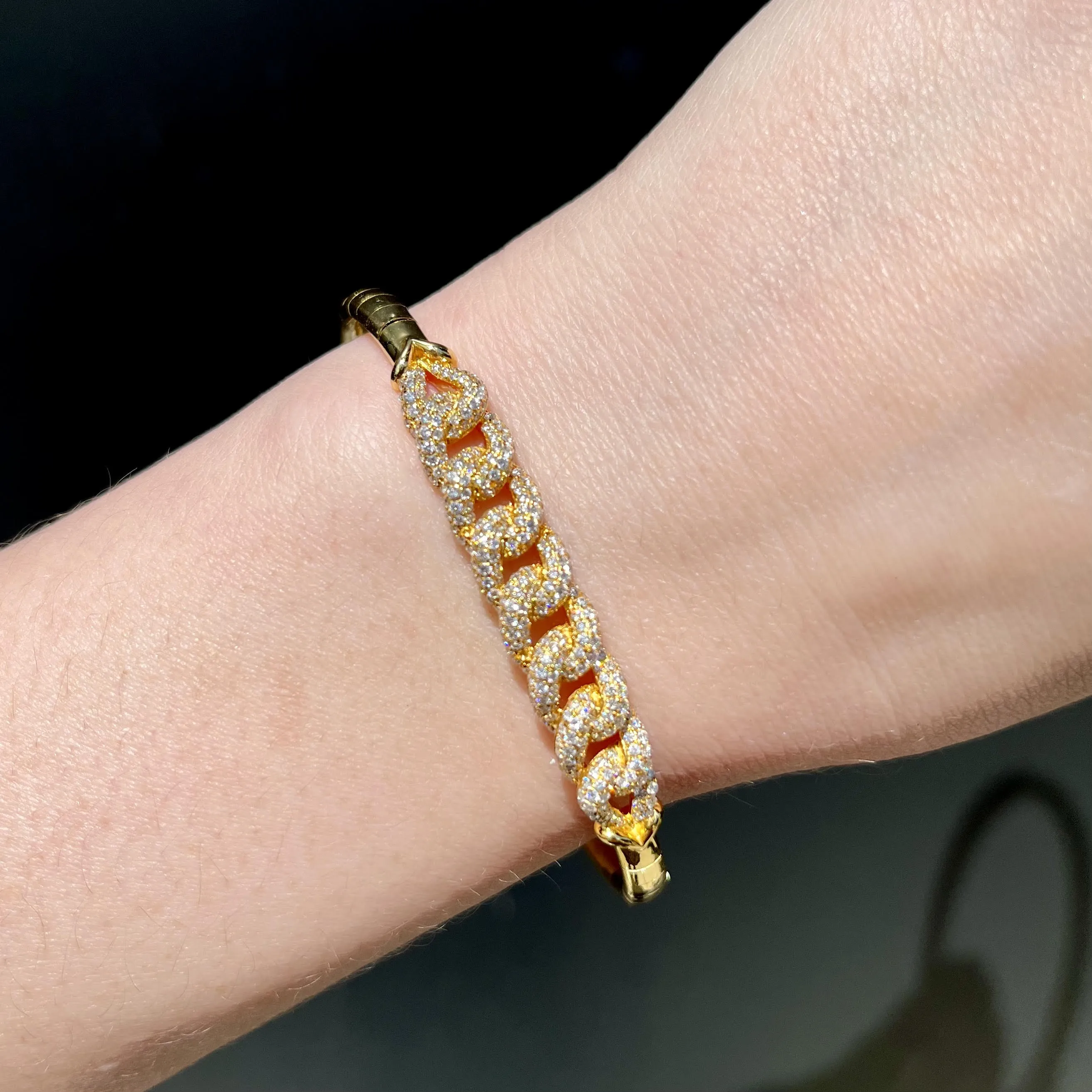 14K Yellow Gold 2.70 CTW Diamond Bangle Bracelet