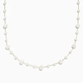 14K Yellow Gold Cultured Fresh Water Pearl Necklace