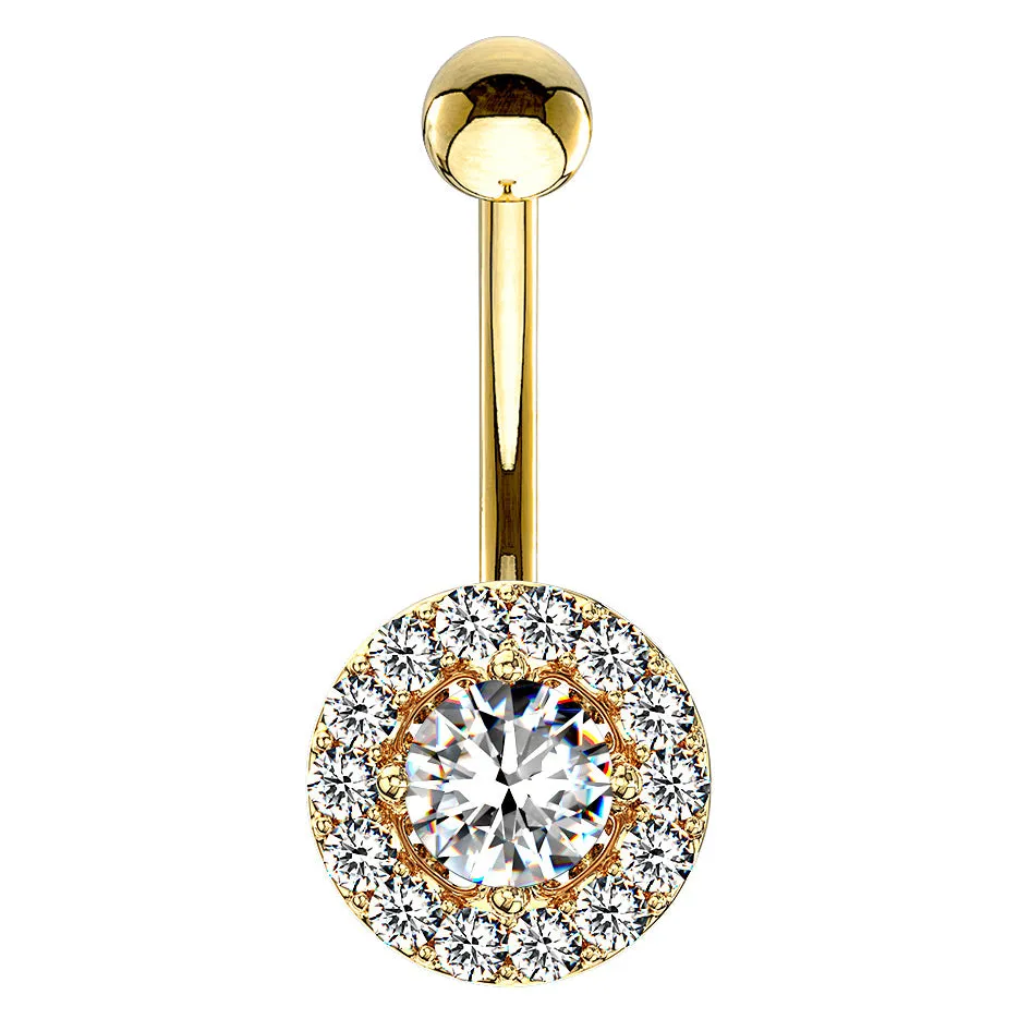 16g  Petite Diana Navel Ring with Gold Plating
