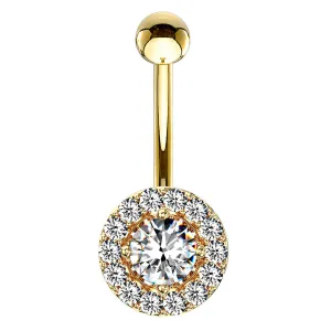 16g  Petite Diana Navel Ring with Gold Plating