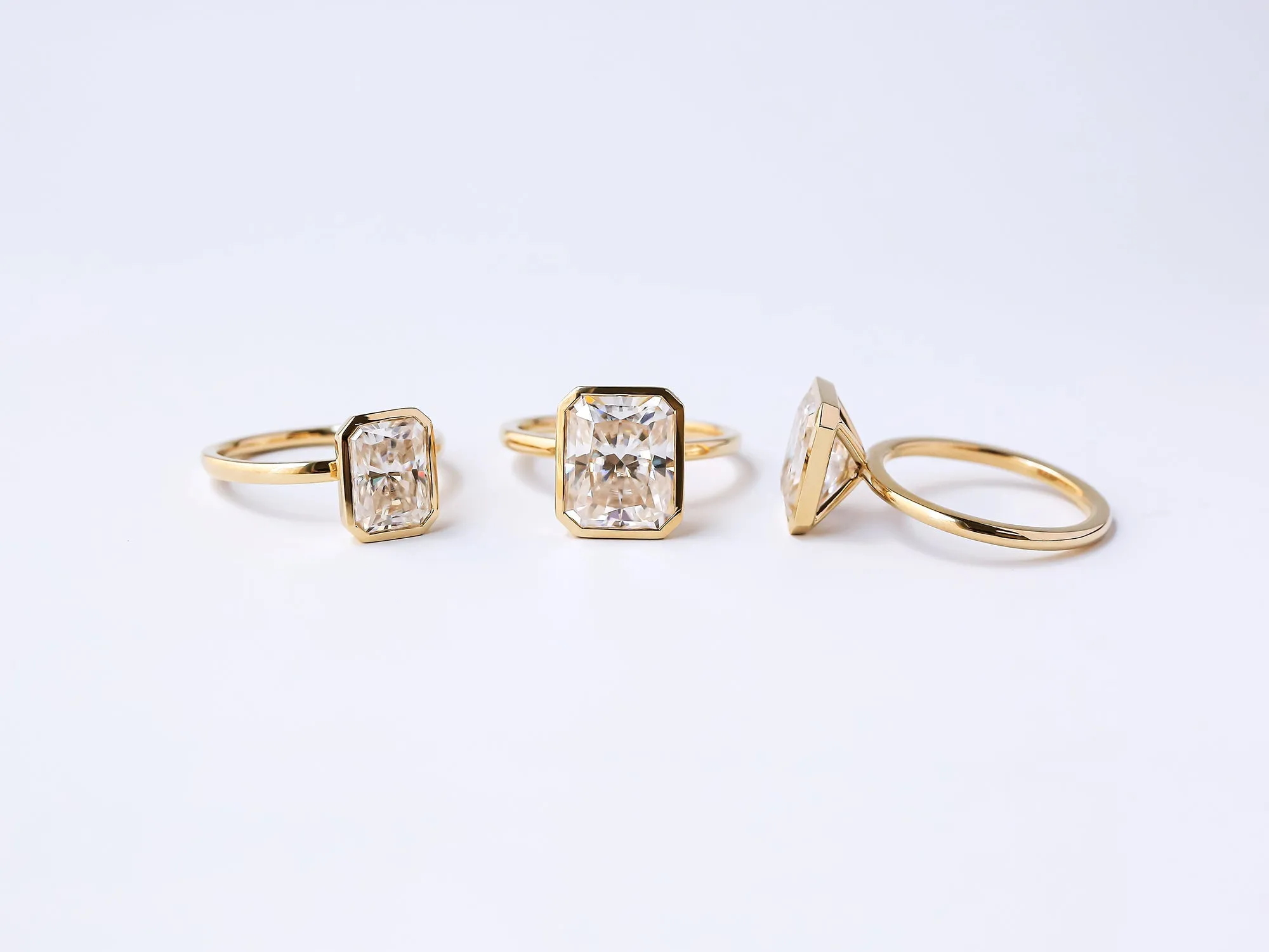 1.80ct Radiant Posh X Bezel Ring
