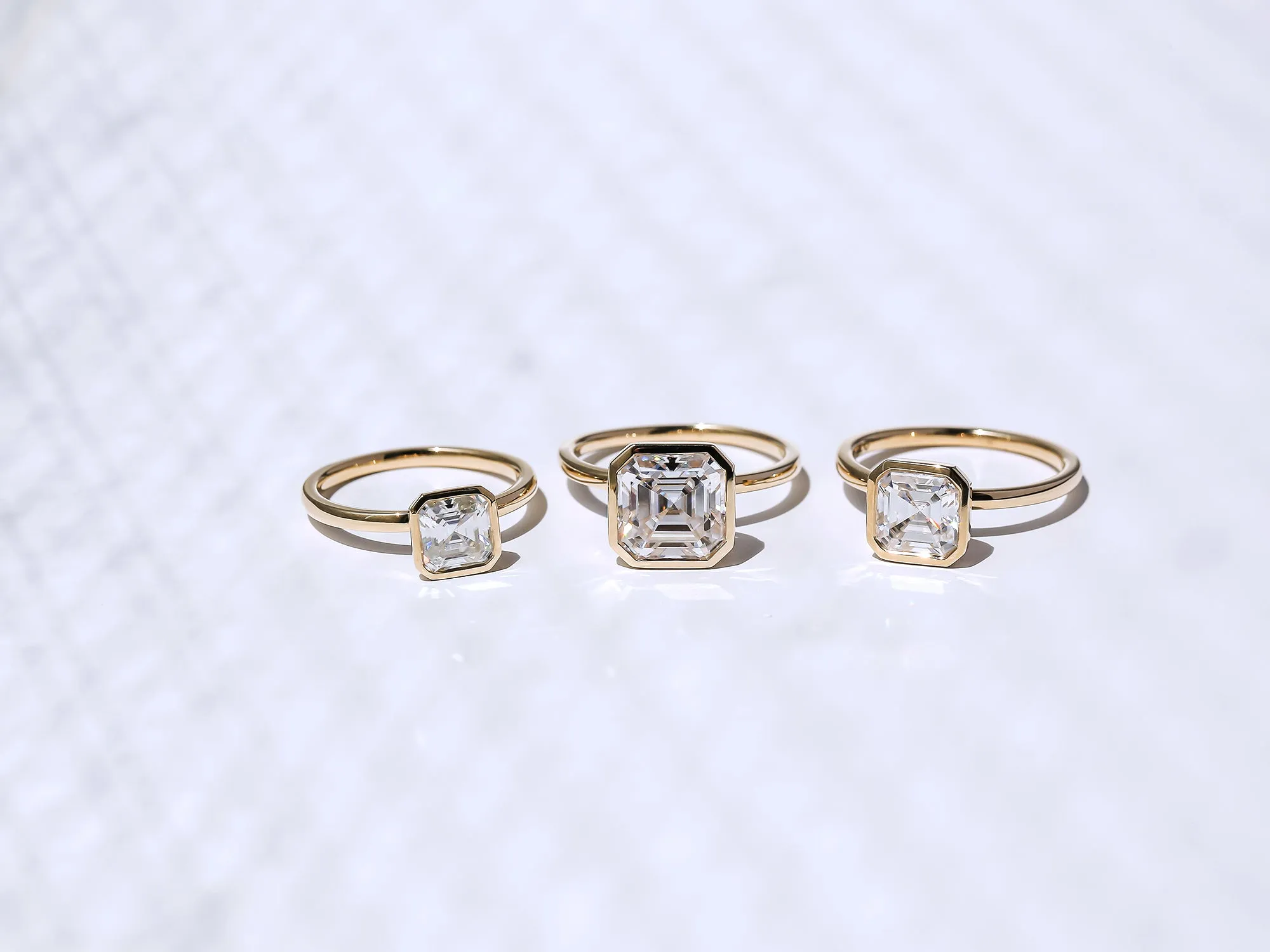 2.20ct Asscher Premium 2X Bezel Ring