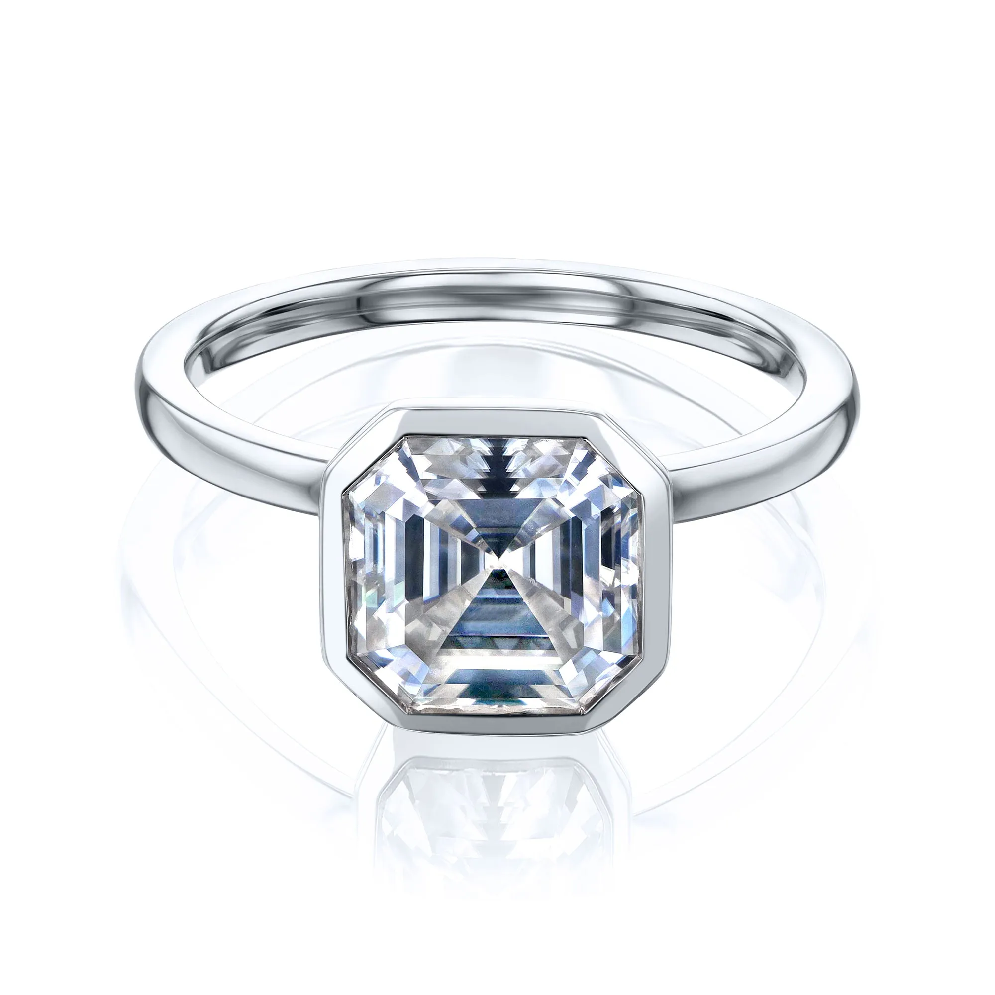 2.20ct Asscher Premium 2X Bezel Ring