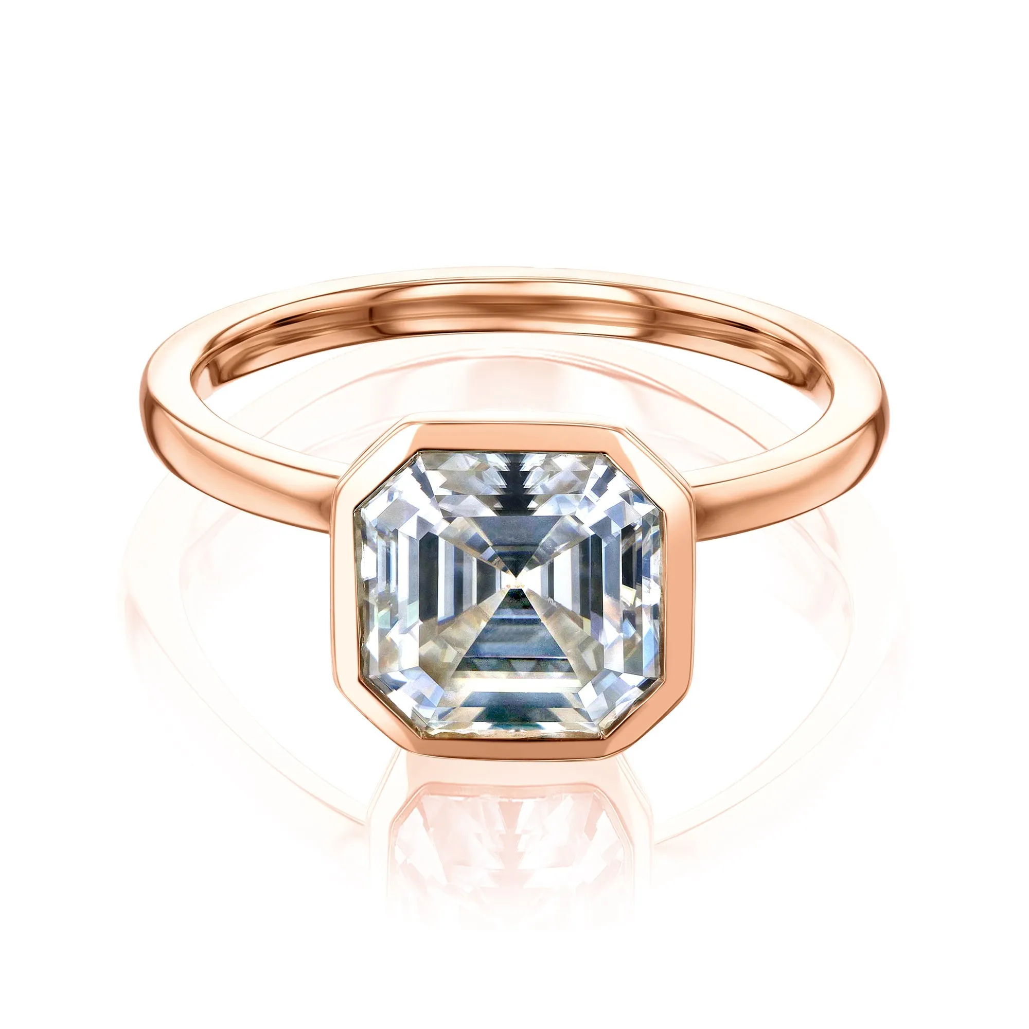 2.20ct Asscher Premium 2X Bezel Ring