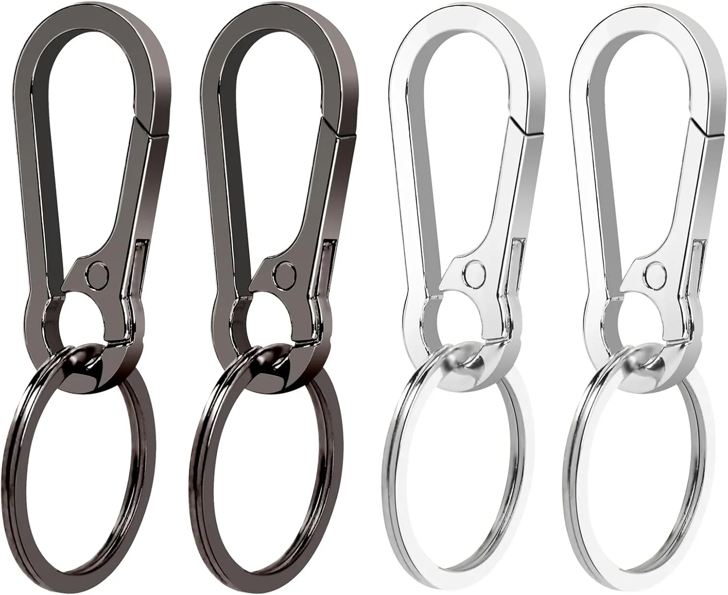4 Pack Keychain for Car Keys, Metal Key Chain Carabiner for Keys, Key Chain Holder Clip Key Organizer Key Ring