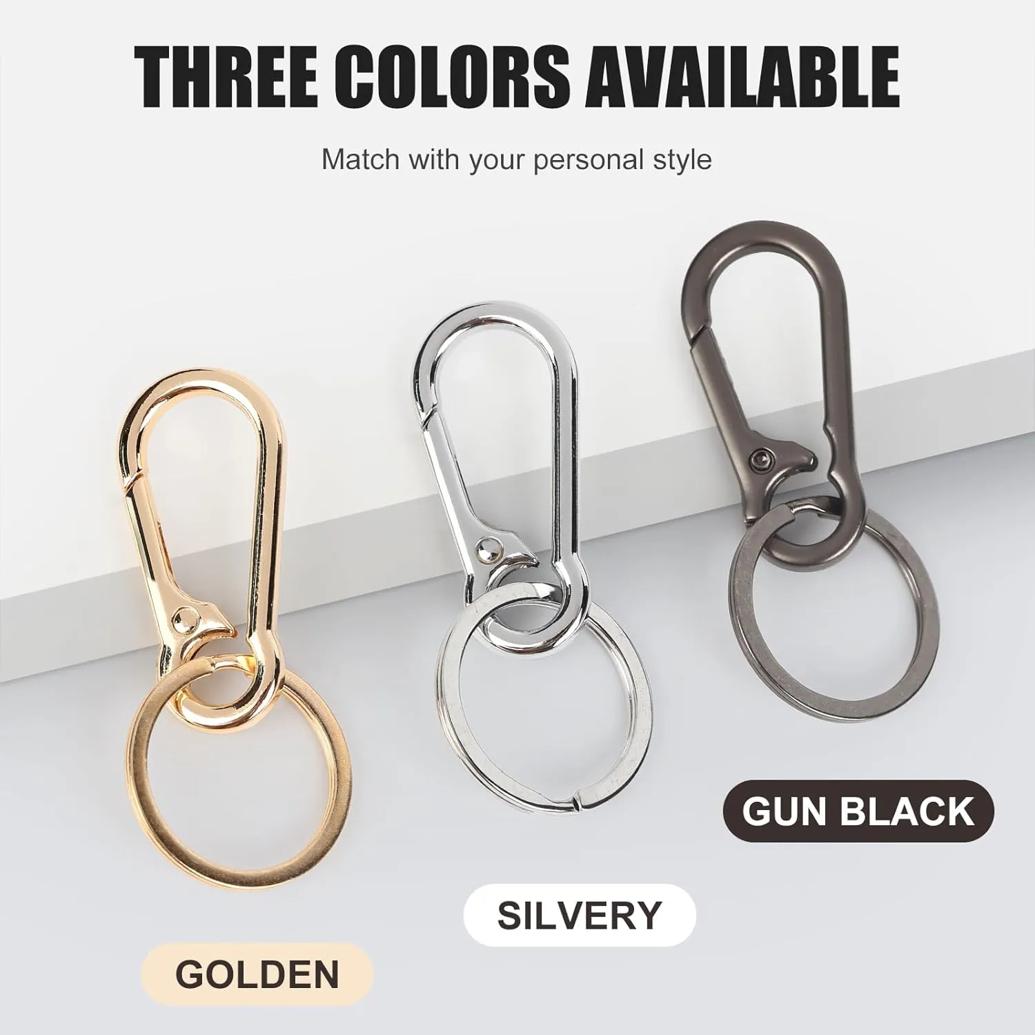 4 Pack Keychain for Car Keys, Metal Key Chain Carabiner for Keys, Key Chain Holder Clip Key Organizer Key Ring