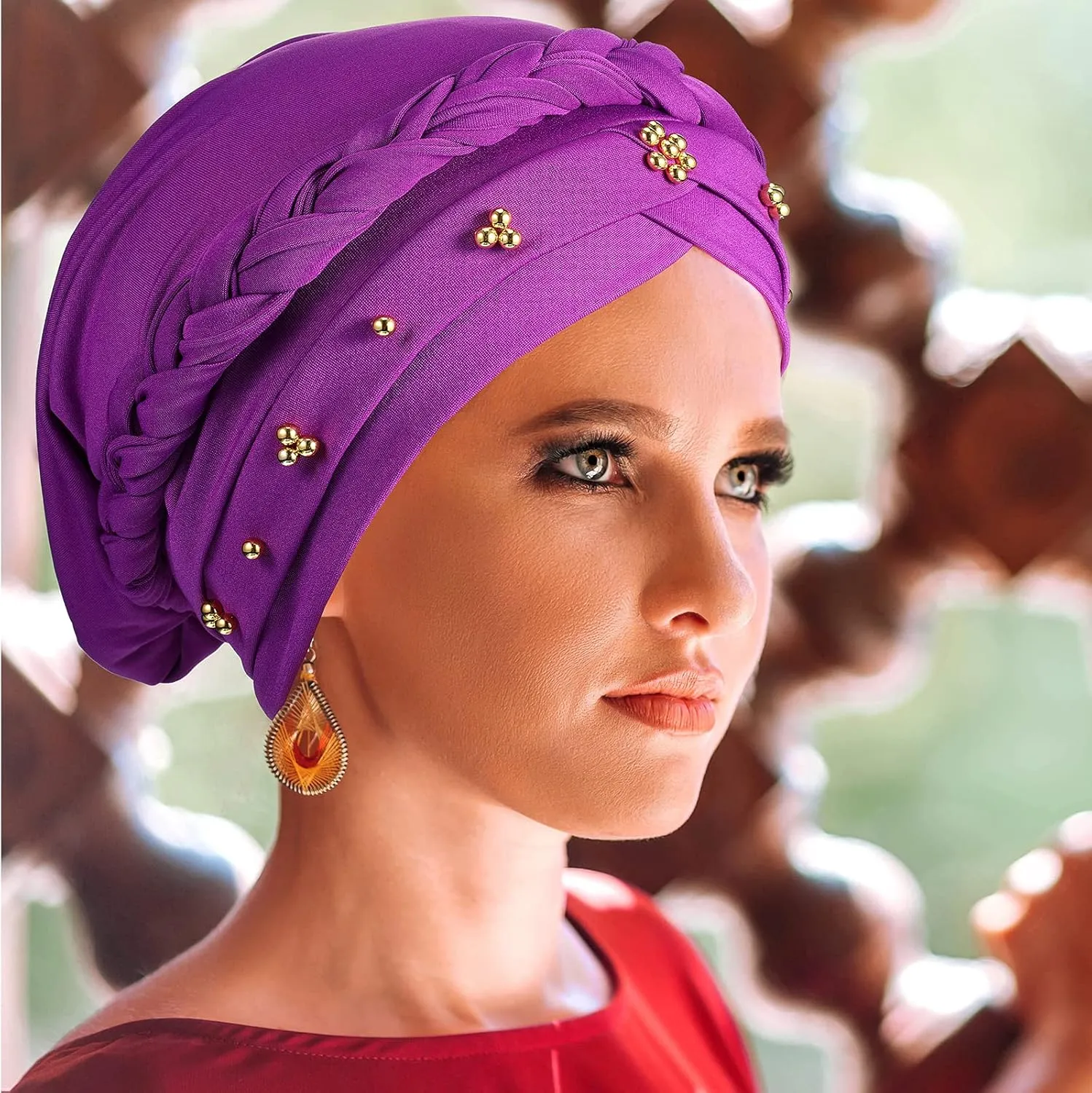 6 Pieces Turbans for Women Turban Head Wraps for African Black Women Headscarf Cap Beanie Wrap Braided