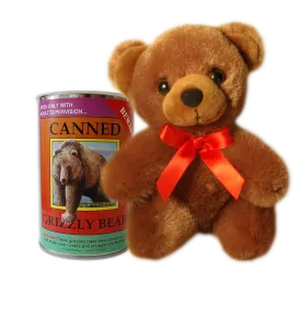 6" Canned Grizzly Bear