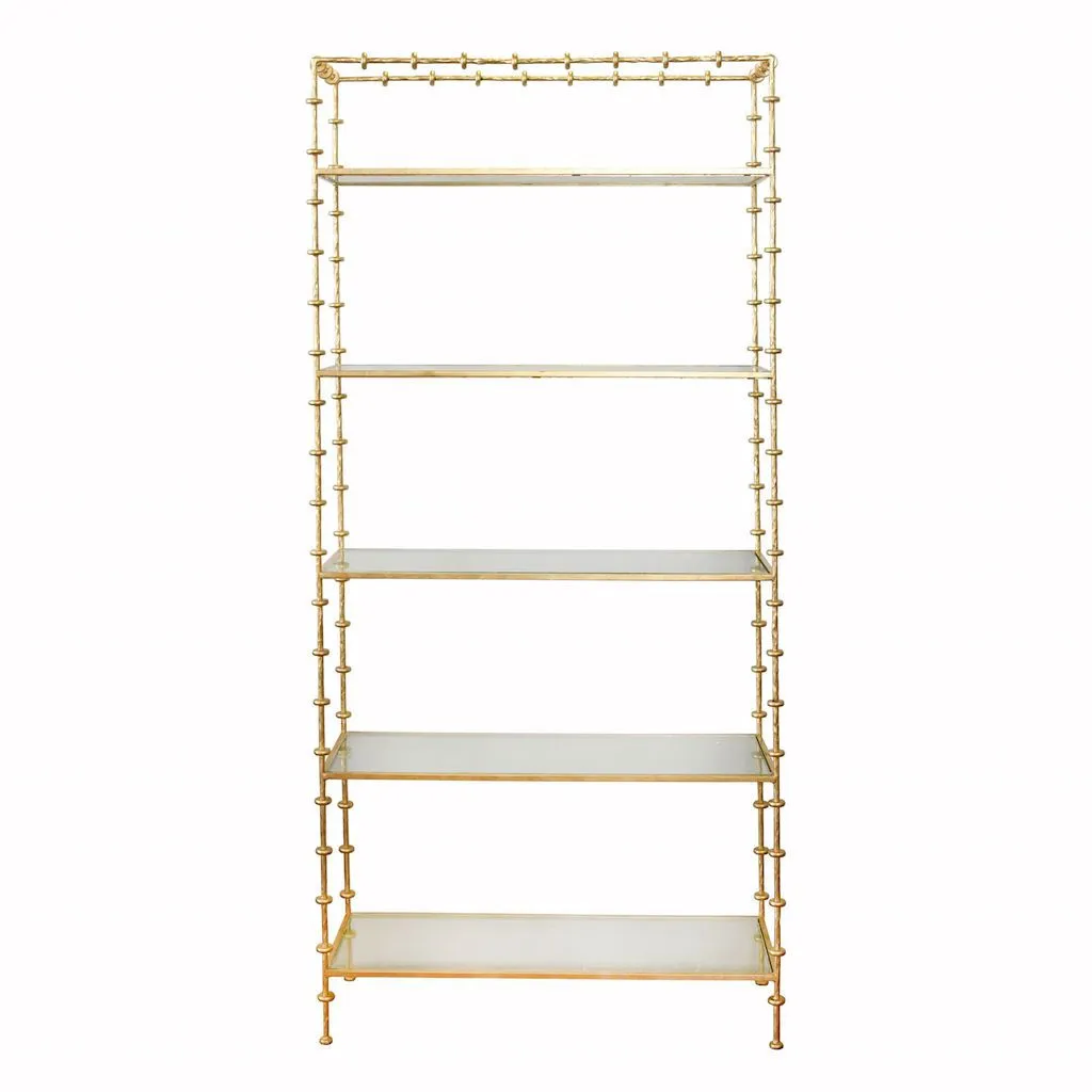Addie Sculpted Gold Etagere by Worlds Away