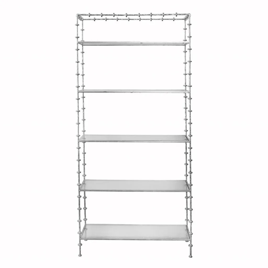 Addie Sculpted Silver Etagere by Worlds Away