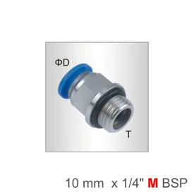 Aircraft Pu Fitting Str. Stud W/O-Ring 10Mm-1/4 M