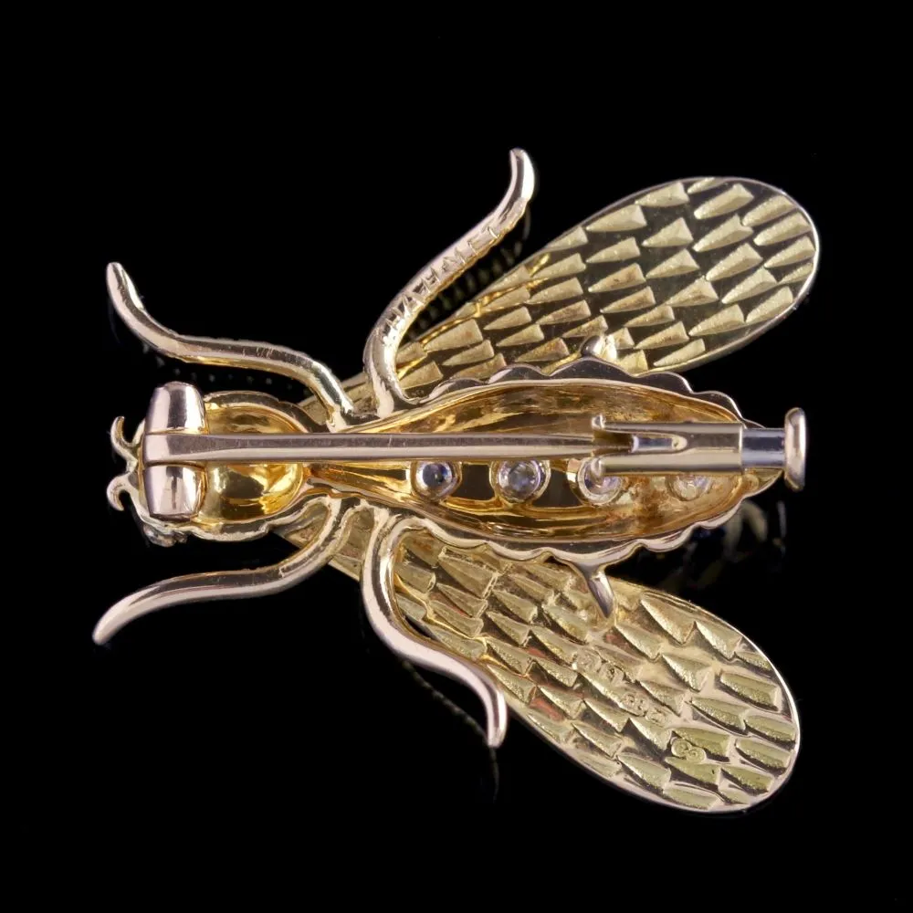 Antique Victorian Insect Brooch 18Ct Gold Diamond Circa 1900