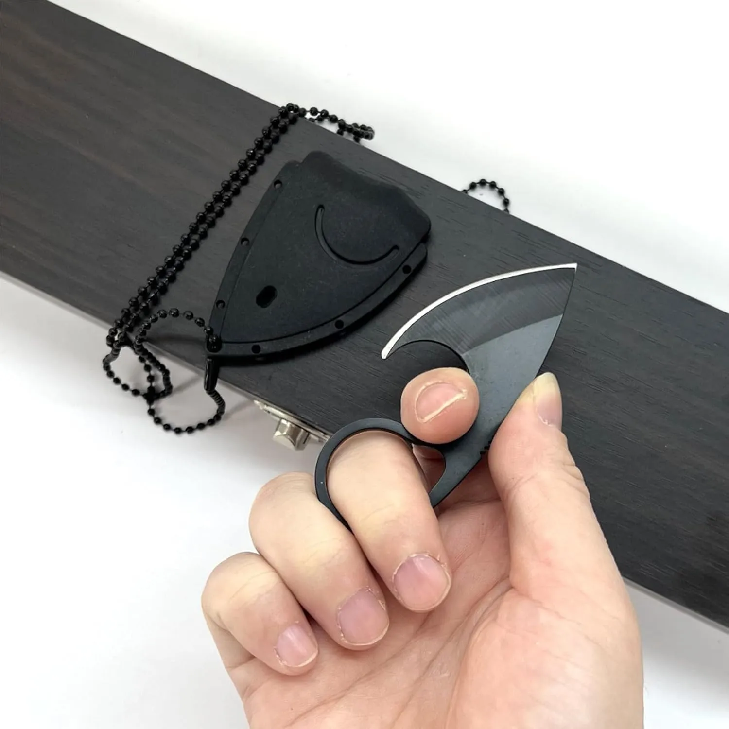 AZHU Neck Knife, Mini Full Tang Tactical Fixed Blade Knife, Small EDC Kinfe, Small Pocket Knife for Every Day Carry, Outdoor Camping, Hiking, Backpacking (Silver)