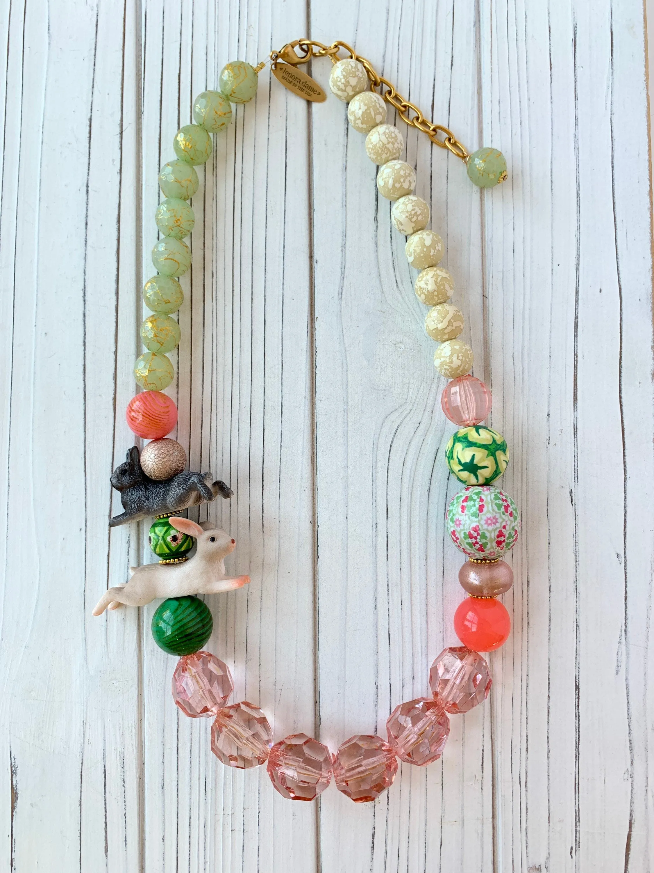 Beaded Bunny Statement Necklace