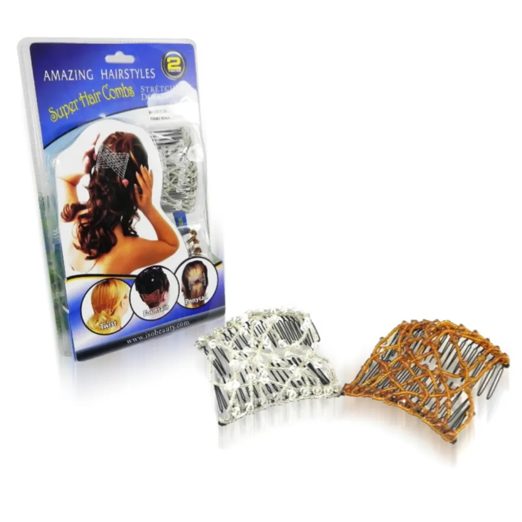 Beaded Super Hair Comb 2pc Set | Accessory