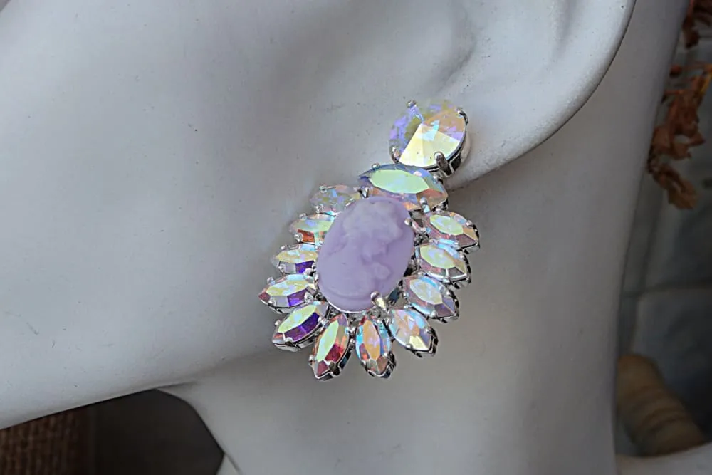 Cameo Aurora borealis earrings
