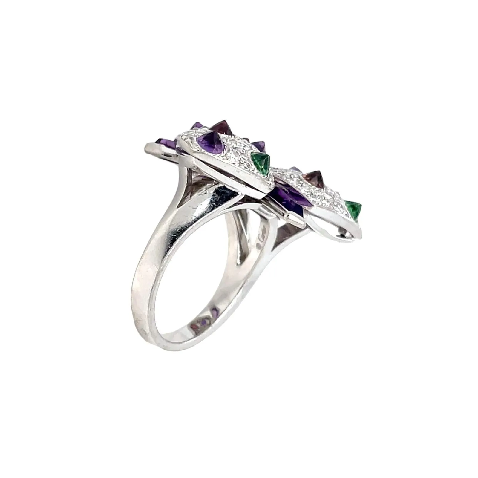 Cartier Diamond and Multi-Gem Caresse d'Orchidées Ring