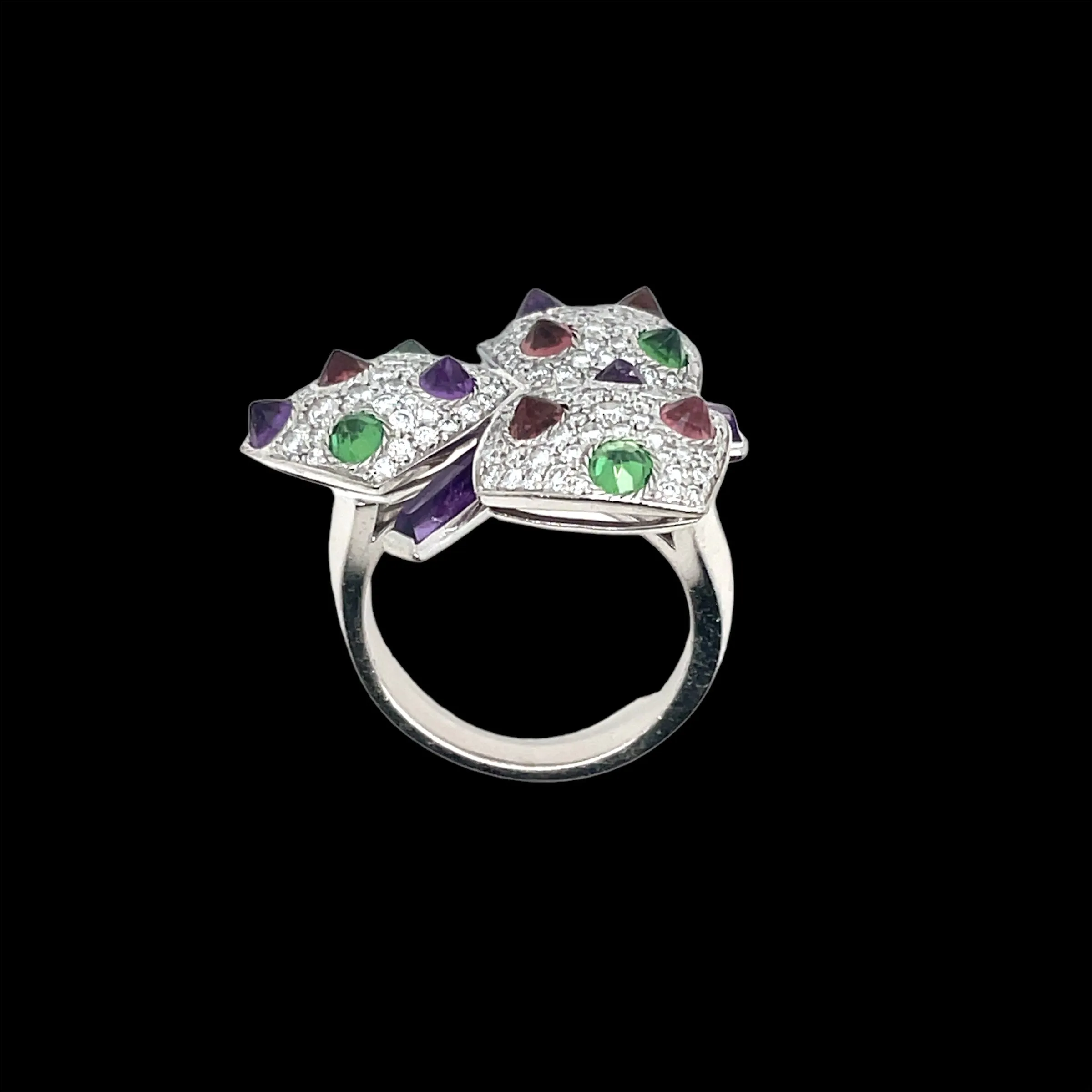 Cartier Diamond and Multi-Gem Caresse d'Orchidées Ring