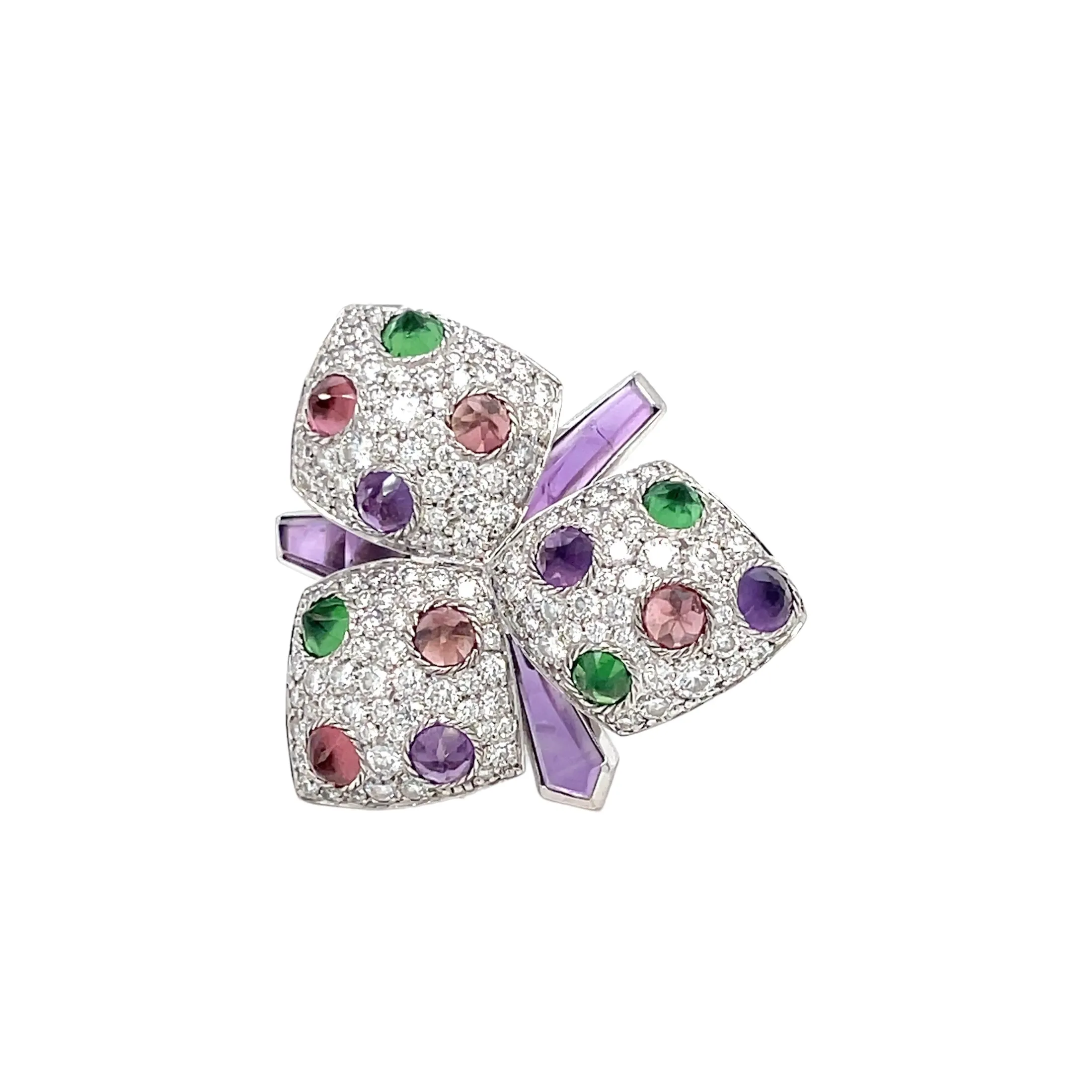 Cartier Diamond and Multi-Gem Caresse d'Orchidées Ring