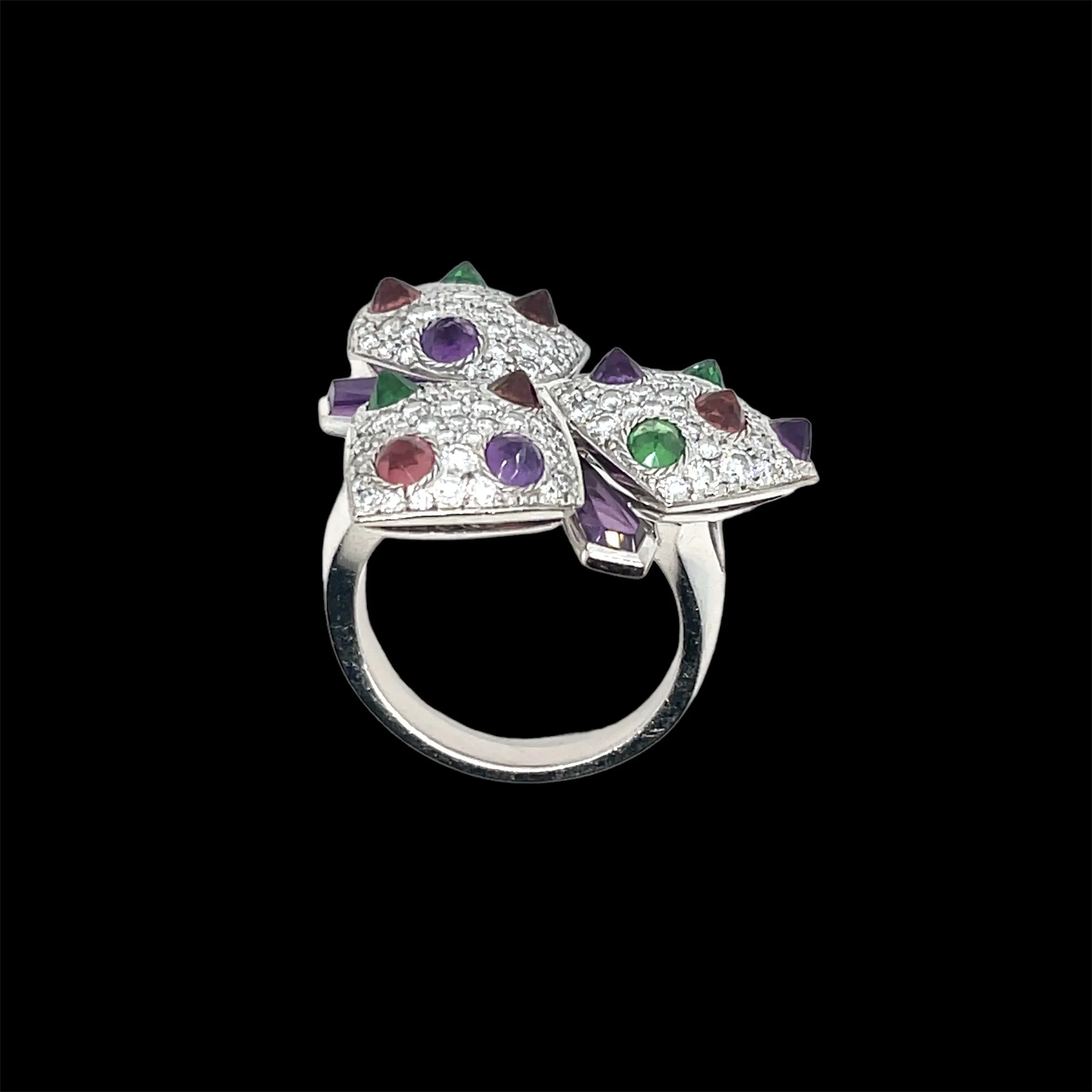Cartier Diamond and Multi-Gem Caresse d'Orchidées Ring