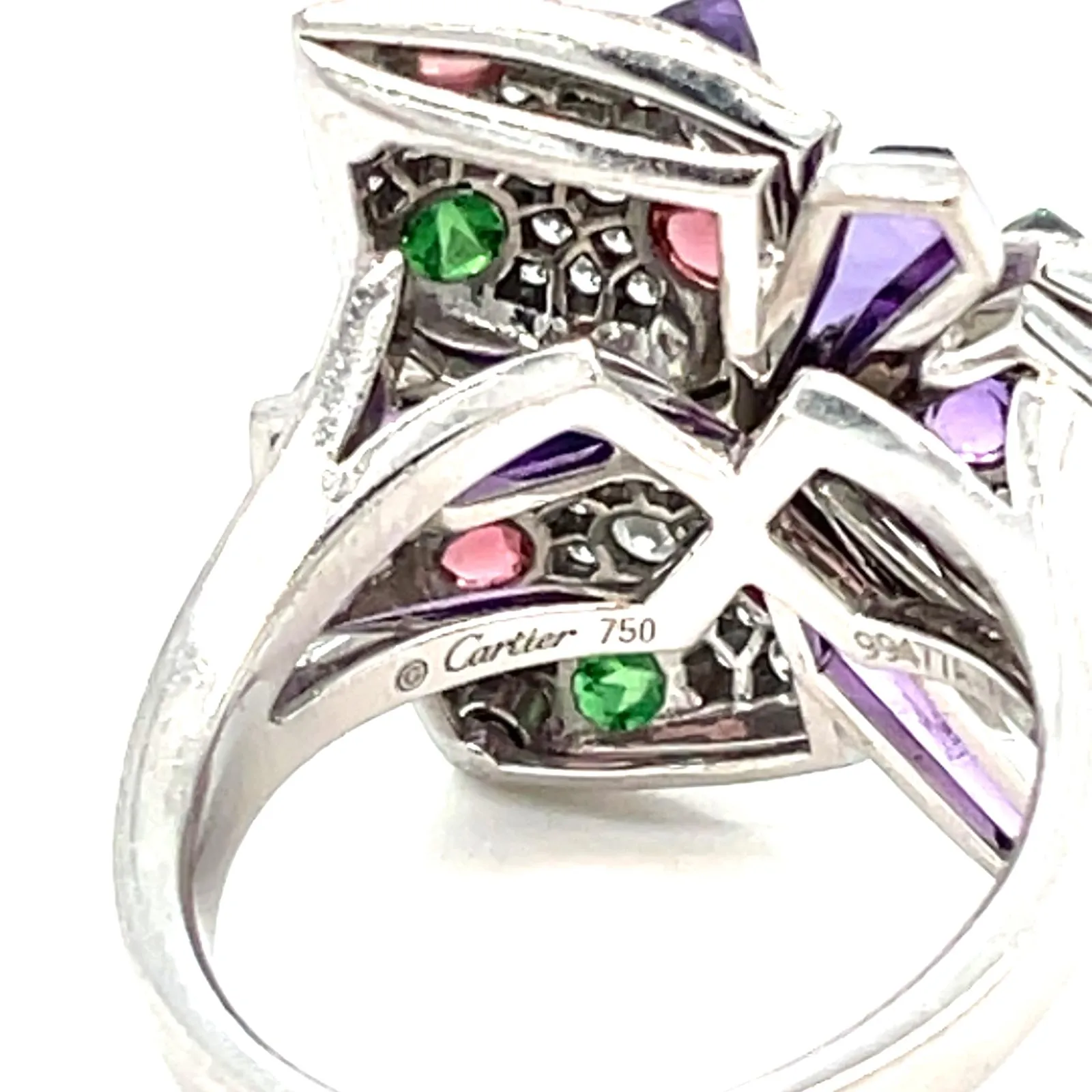 Cartier Diamond and Multi-Gem Caresse d'Orchidées Ring