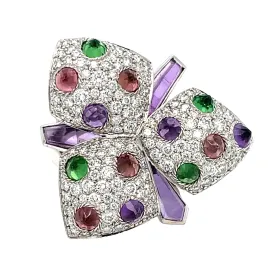 Cartier Diamond and Multi-Gem Caresse d'Orchidées Ring