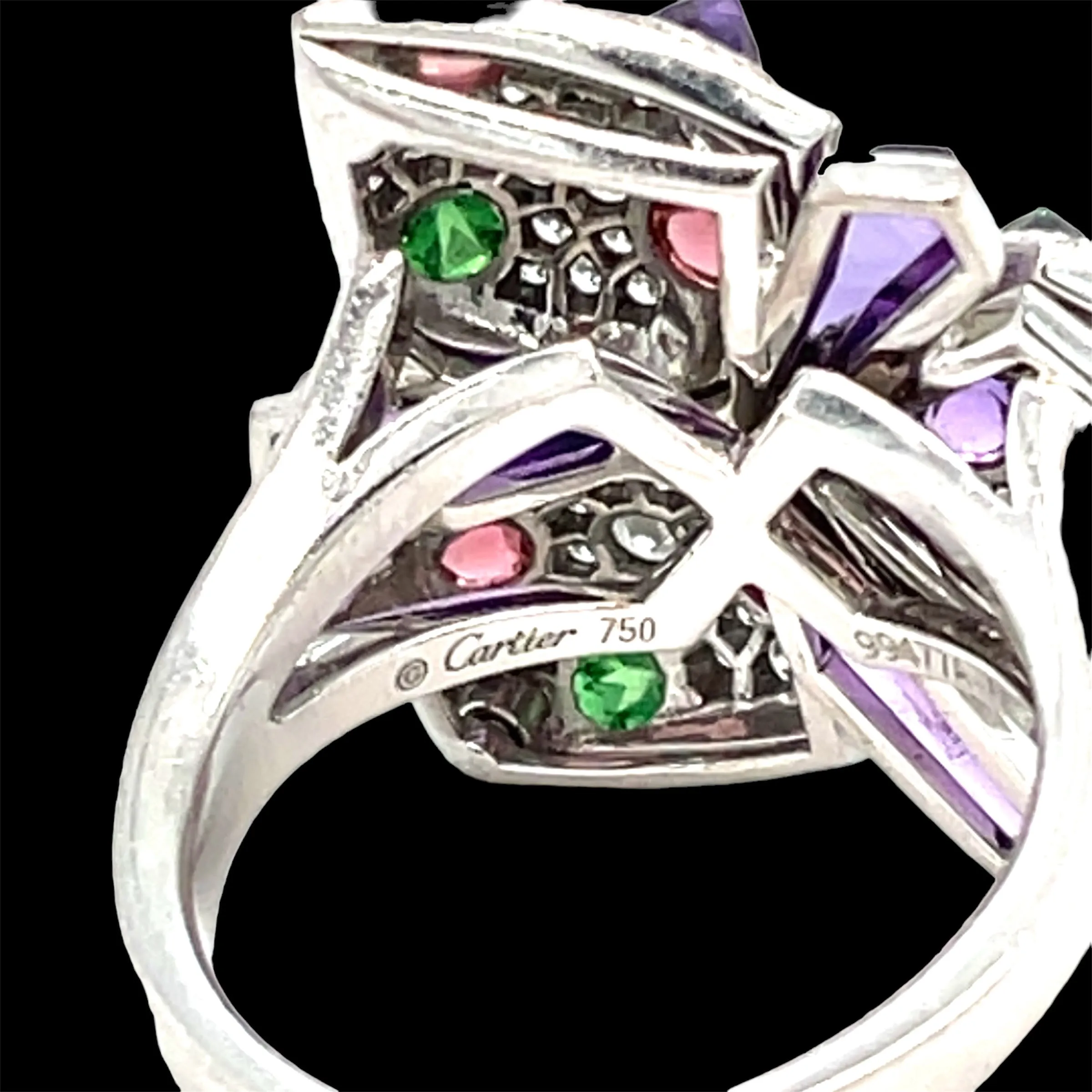 Cartier Diamond and Multi-Gem Caresse d'Orchidées Ring
