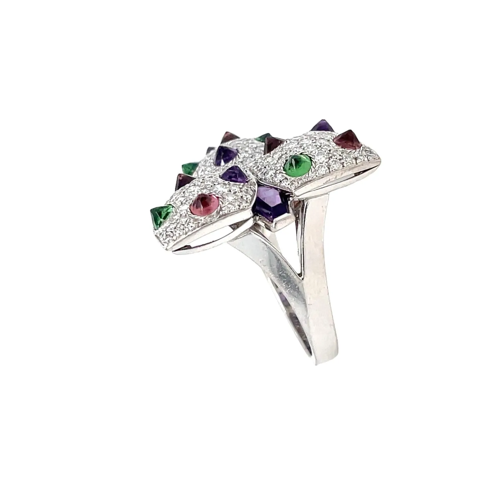 Cartier Diamond and Multi-Gem Caresse d'Orchidées Ring
