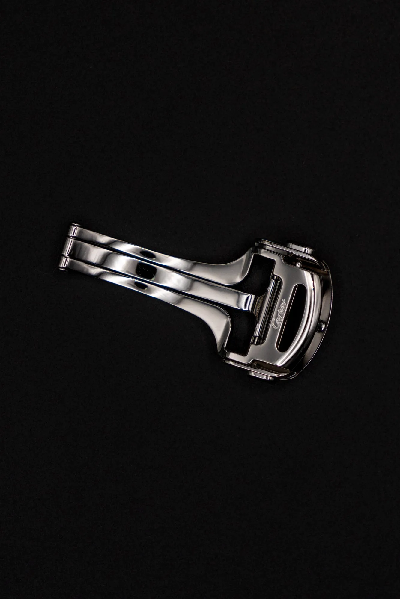 Cartier Faltschliesse NOS ( Steel Deployment Clasp / Buckle ) für Cartier Santos Leder Armband (Leather strap) 12 mm