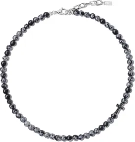 COAI Religious Jewelry Cross Necklace Stone Beaded Necklace for Men Women