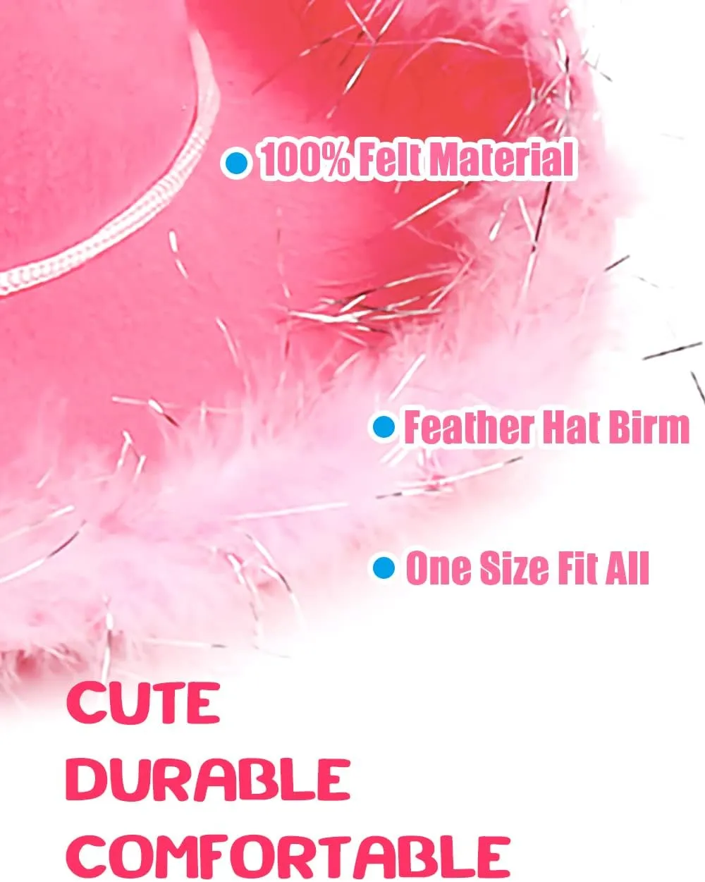 Cowboy Hat with Bandana - Feather Boa Cowgirl Hat for Women & Men,Bachelorette Party Halloween Dress-Up