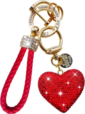 Crystal Keychain for Women with Sparkly Rhinestones Heart Shape, Pretty Key Chains for Women Girls Gifts