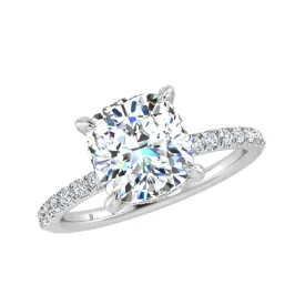 Cushion Diamond Pave Engagement Ring