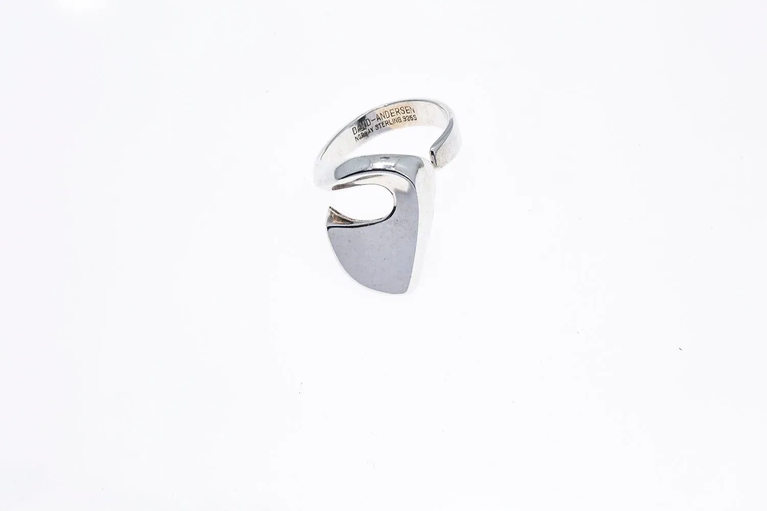 David Andersen Norway Abstract Freeform 925 Sterling Silver Ring Size 8 1/4