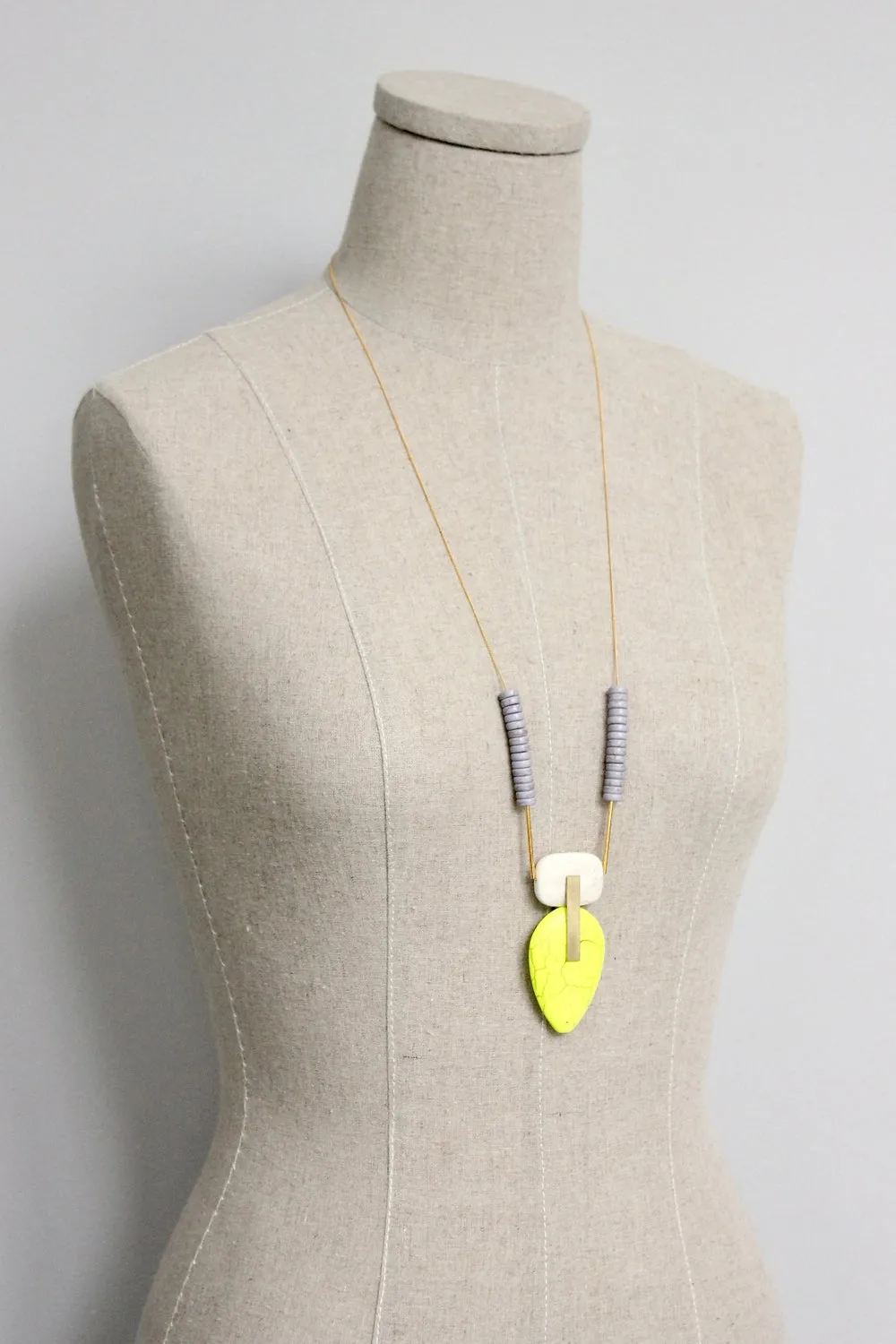 David Aubrey Neon Magnesite Pendant Necklace