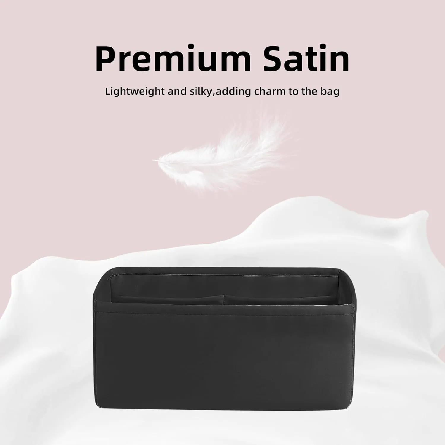 DGAZ Silk Purse Organizer Insert Fits Chanel 25C Hobo BagsSilky Smooth Bag OrganizerLuxury Handbag & Tote Shaper(Black,Small)