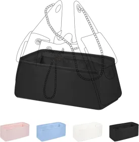 DGAZ Silk Purse Organizer Insert Fits Chanel 25C Hobo BagsSilky Smooth Bag OrganizerLuxury Handbag & Tote Shaper(Black,Small)