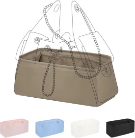 DGAZ Silk Purse Organizer Insert Fits Chanel 25C Hobo BagsSilky Smooth Bag OrganizerLuxury Handbag & Tote Shaper(Gris Tourterelle,Small)