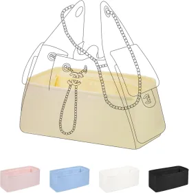 DGAZ Silk Purse Organizer Insert Fits Chanel 25C Hobo BagsSilky Smooth Bag OrganizerLuxury Handbag & Tote Shaper(Jaune poussin,Small)