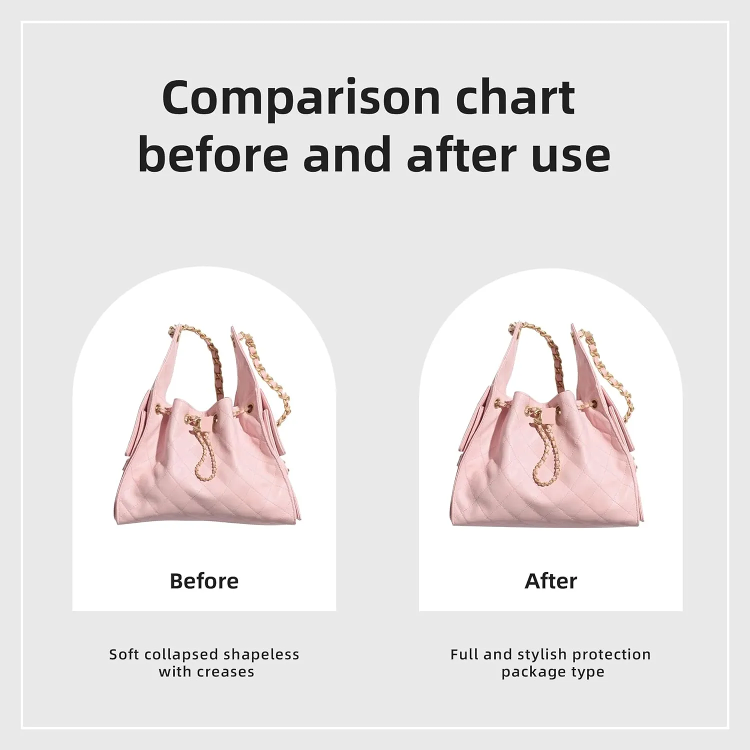DGAZ Silk Purse Organizer Insert Fits Chanel 25C Hobo BagsSilky Smooth Bag OrganizerLuxury Handbag & Tote Shaper(Mushroom,Small)