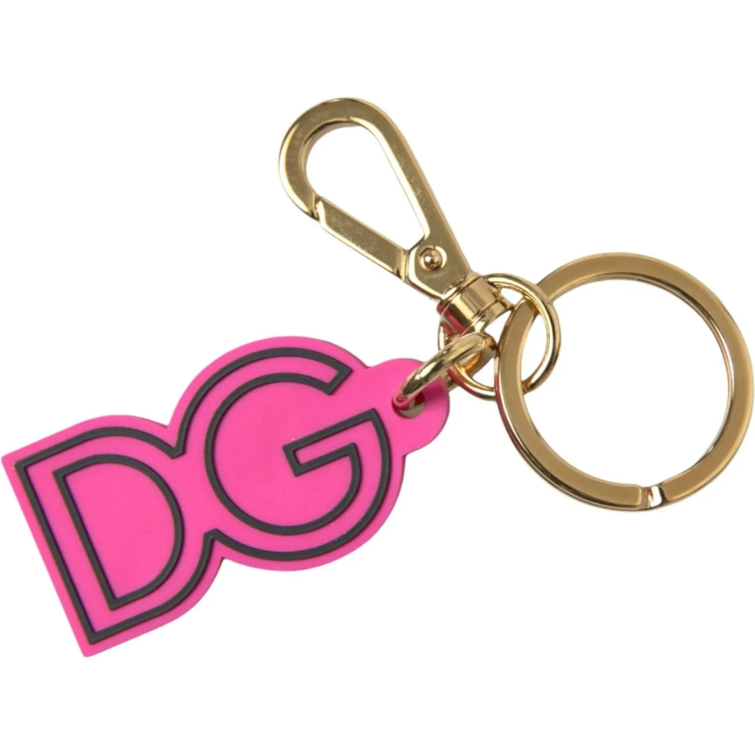 Dolce & Gabbana Chic Gold and Pink Keychain Elegance