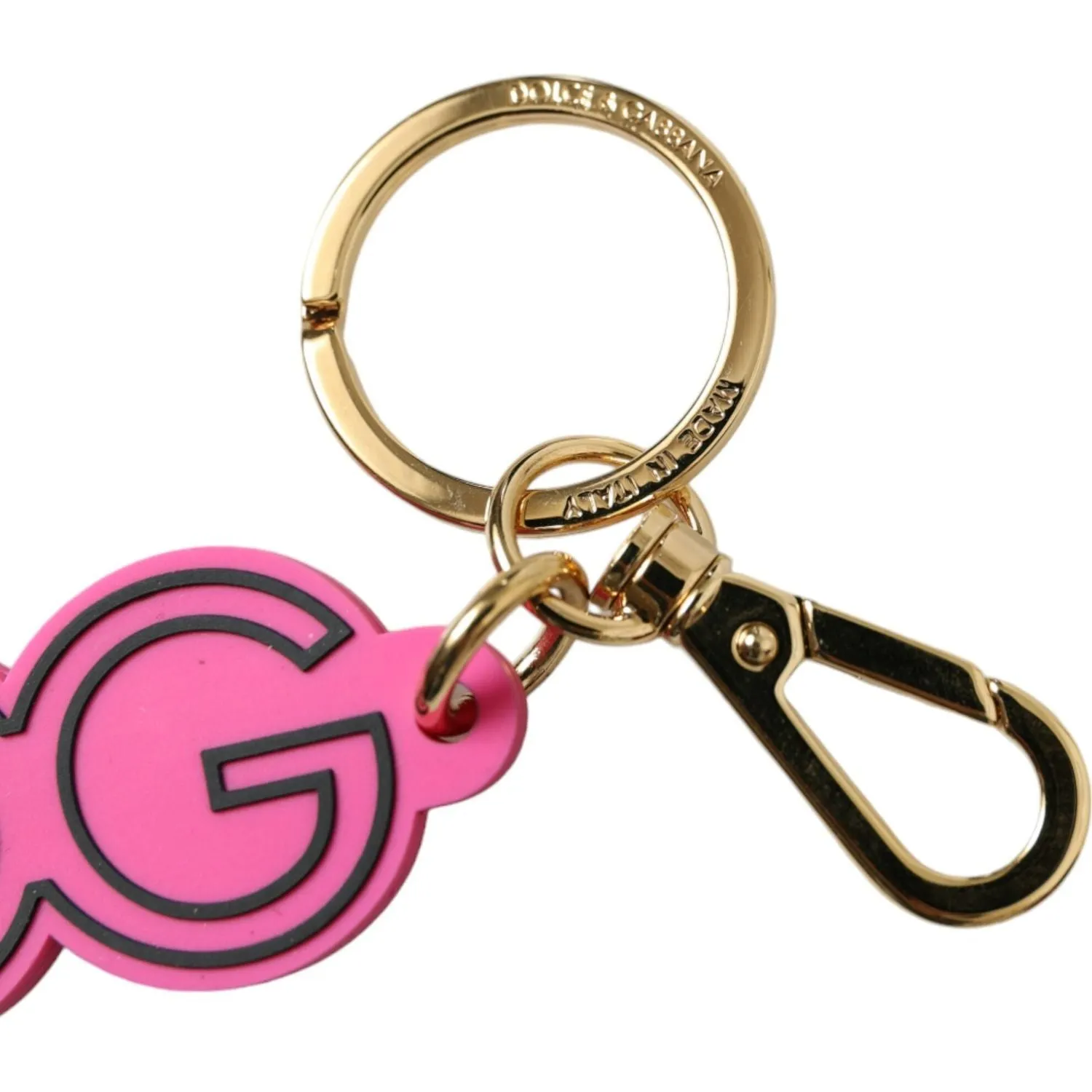 Dolce & Gabbana Chic Gold and Pink Keychain Elegance
