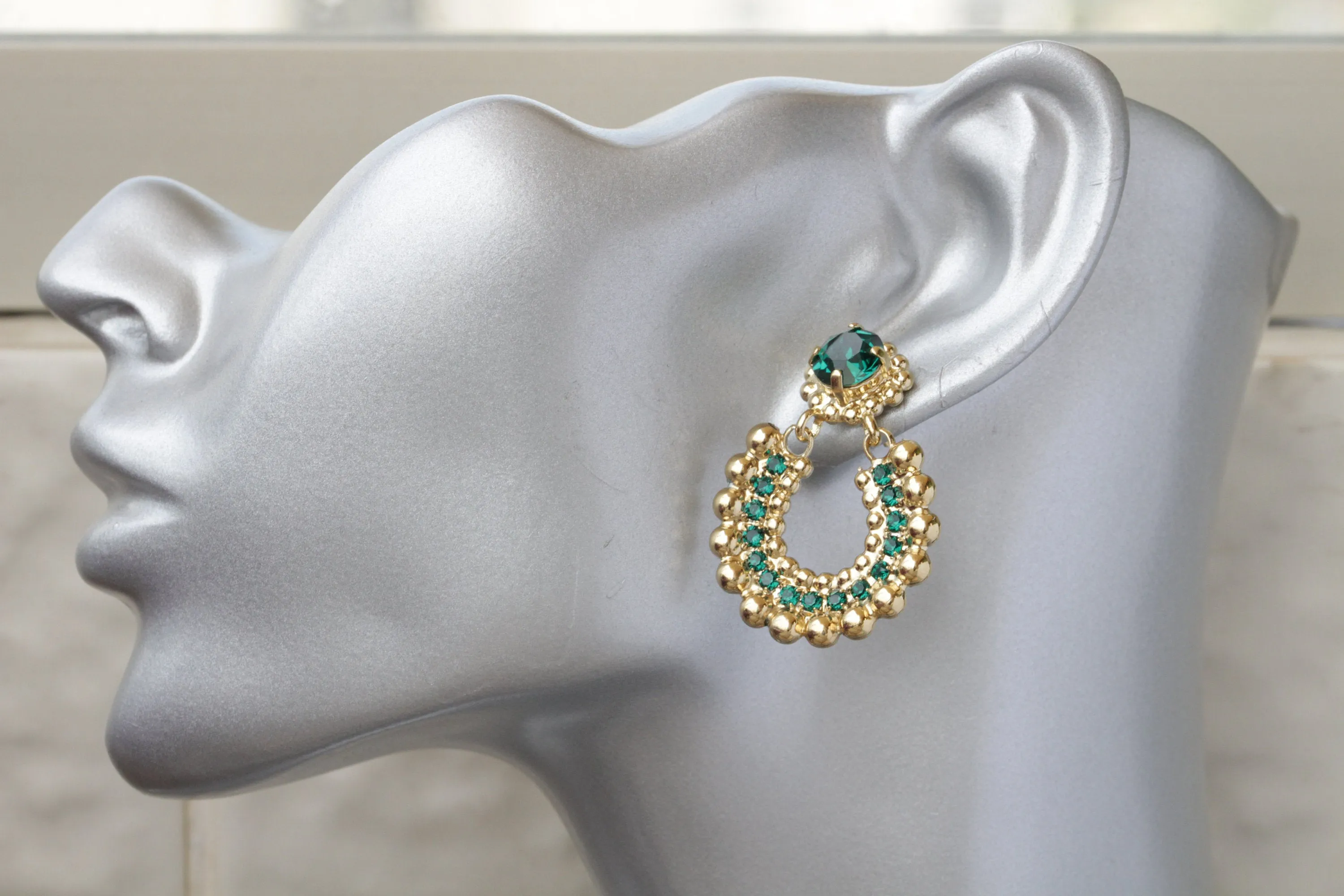 EMERALD GOLD EARRINGS
