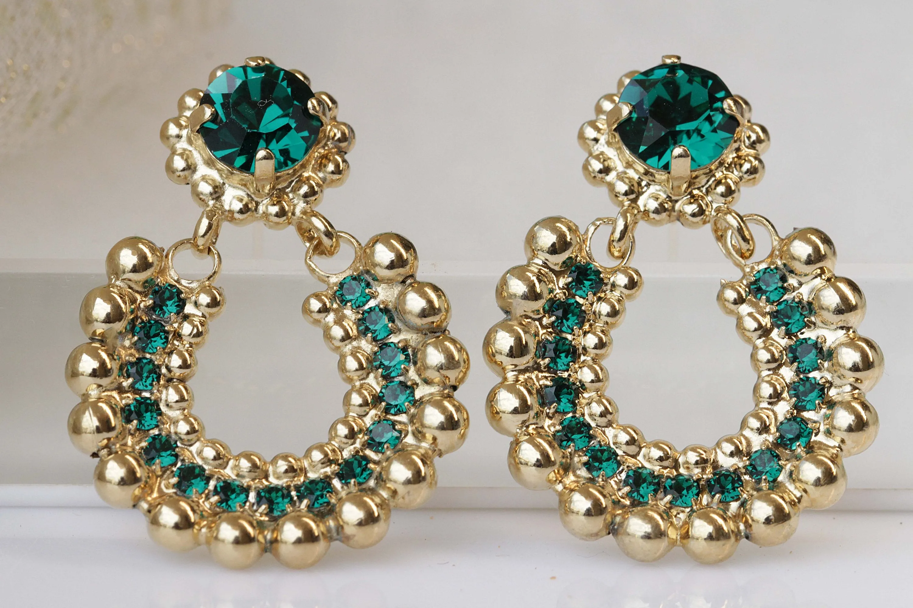 EMERALD GOLD EARRINGS