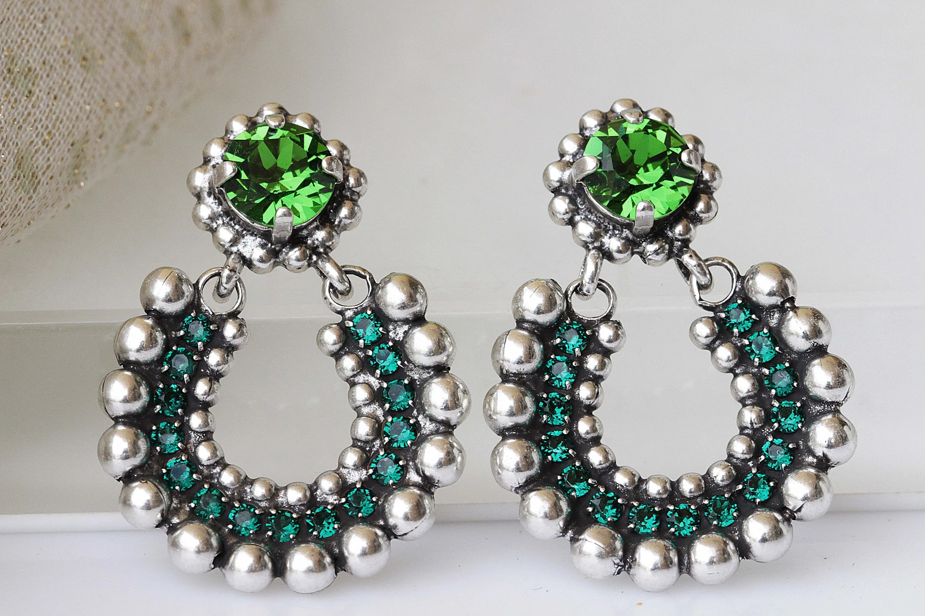 EMERALD GOLD EARRINGS