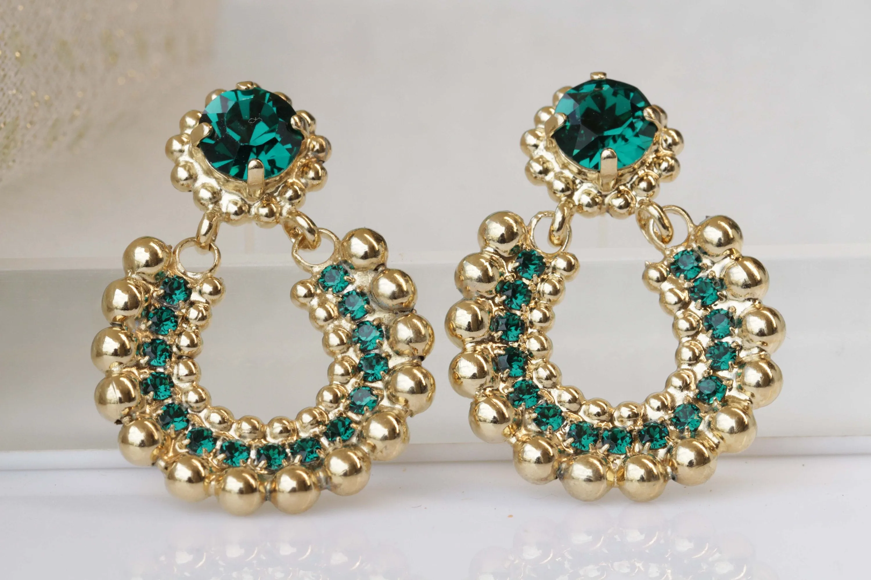 EMERALD GOLD EARRINGS