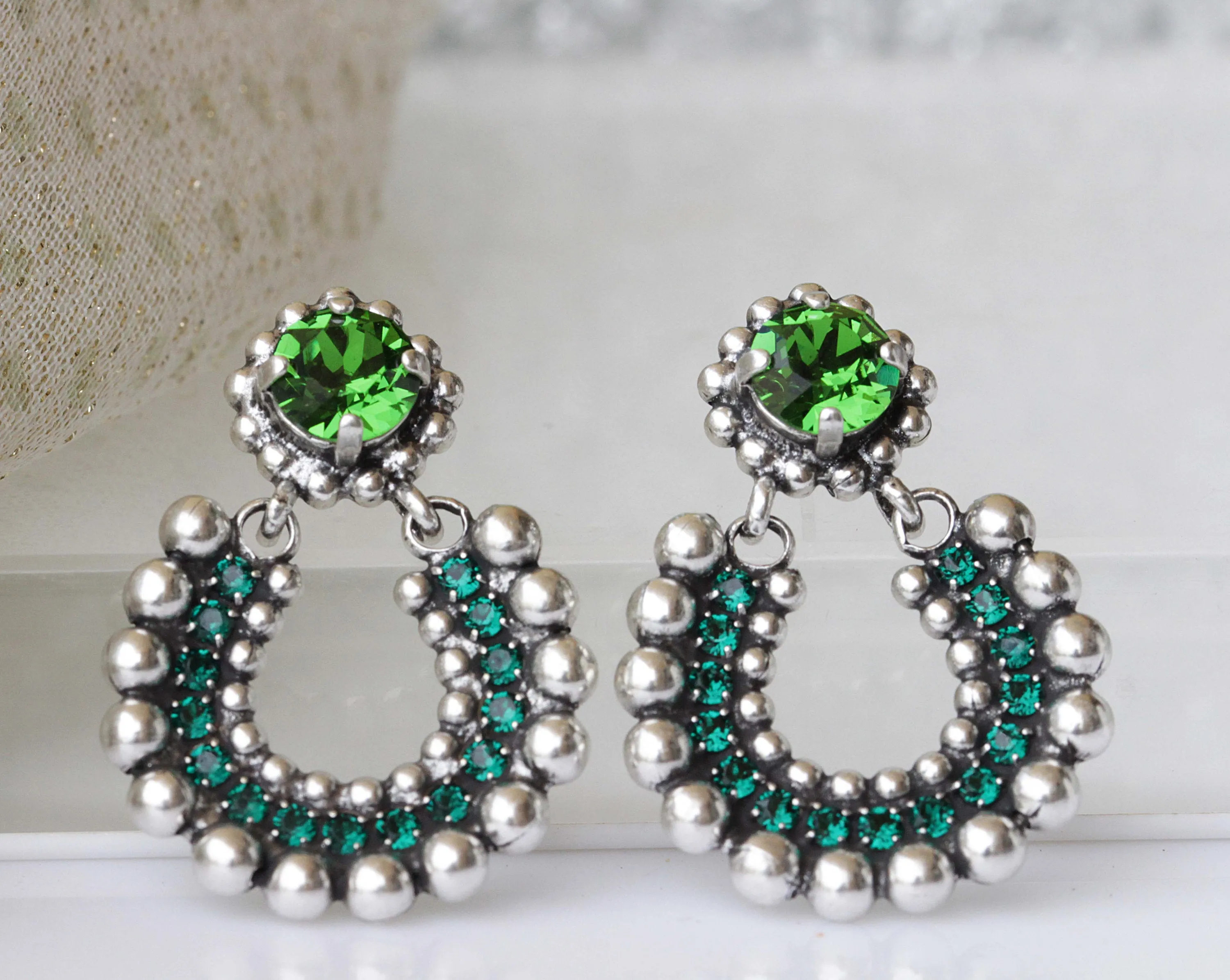 EMERALD GOLD EARRINGS