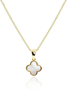 Four Leaf Clover Necklace for Women Dainty Mother of Pearl White Black Onyx Pink Blue Mint Green Crystal Lucky Clover Pendant 14K Gold Plated Jewelry Gifts [CVRN]